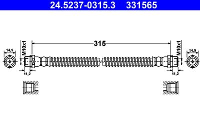 Тормозной шланг ATE 24.5237-0315.3 для VW AMAROK