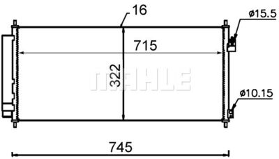 Конденсатор, кондиционер MAHLE AC 702 000S для HONDA JAZZ