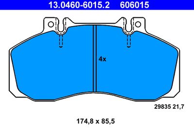 Комплект тормозных колодок, дисковый тормоз ATE 13.0460-6015.2 для MERCEDES-BENZ T2/LN1