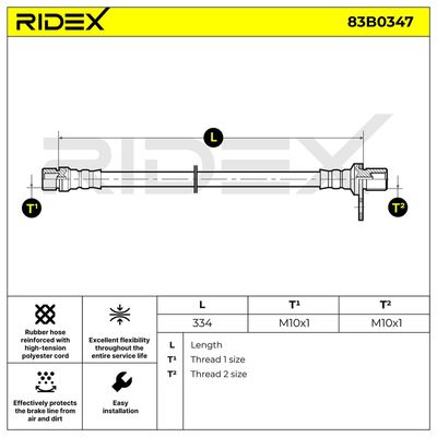 спирачен маркуч RIDEX 83B0347