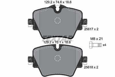 Bromsbeläggssats, skivbroms TEXTAR 2561701