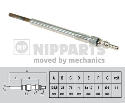 NIPPARTS N5712026 Свеча накаливания  для PEUGEOT 307 (Пежо 307)