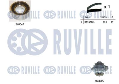 Водяной насос + комплект зубчатого ремня RUVILLE 5500481 для FIAT CINQUECENTO
