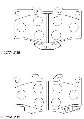 Комплект тормозных колодок, дисковый тормоз ASIMCO KD2203 для VW TARO