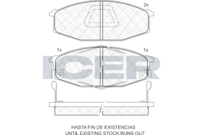 комплект спирачно феродо, дискови спирачки ICER 140443