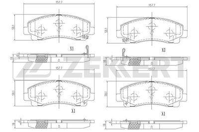 ZEKKERT BS-2169 Тормозные колодки и сигнализаторы  для ACURA TL (Акура Тл)