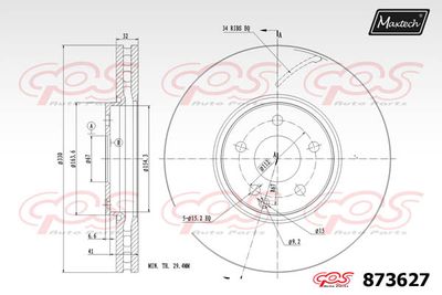 MAXTECH 873627 Тормозные диски для MERCEDES-BENZ (Мерседес Е-класс)