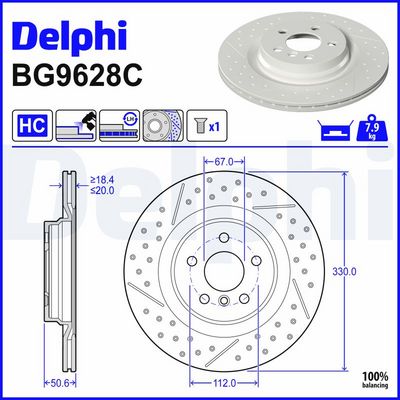 спирачен диск DELPHI BG9628C