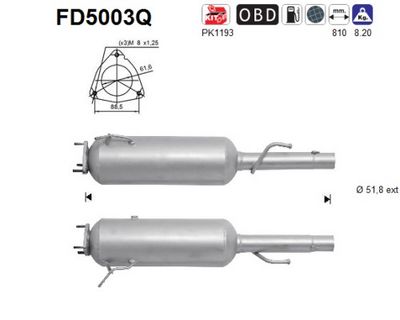 FILTRU FUNINGINE/PARTICULE SIST.DE ESAPAMENT AS FD5003Q
