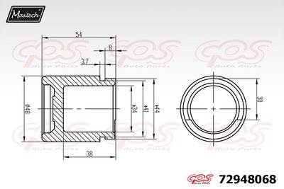 Поршень, корпус скобы тормоза MAXTECH 72948068 для PORSCHE 924