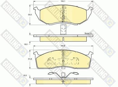 Комплект тормозных колодок, дисковый тормоз GIRLING 6112443 для CHRYSLER VISION