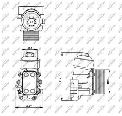 Housing, oil filter 31355