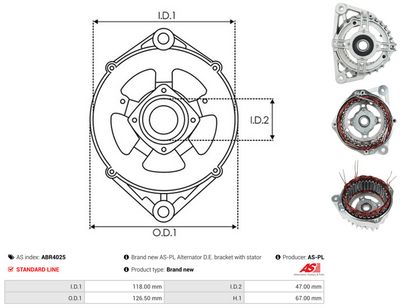 Stator, generátor AS-PL ABR4025