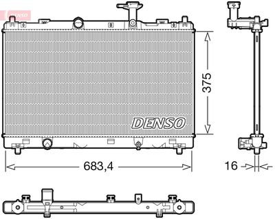 Радиатор, охлаждение двигателя DENSO DRM47038 для SUZUKI SX4