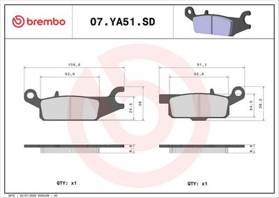Set placute frana BREMBO 07YA51SD