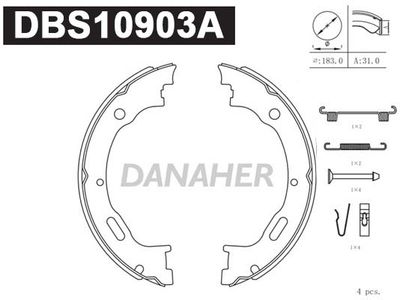 Комплект тормозных колодок DANAHER DBS10903A для MERCEDES-BENZ M-CLASS