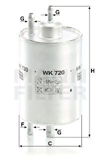 Топливный фильтр MANN-FILTER WK 720 для CHRYSLER CROSSFIRE