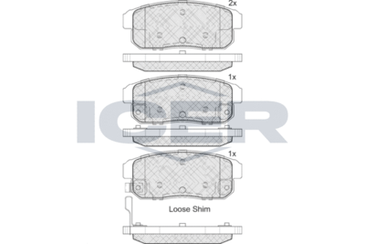 Комплект тормозных колодок, дисковый тормоз ICER 181667 для INFINITI I35