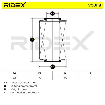 маслен филтър RIDEX 7O0118