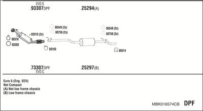 Układ wydechowy WALKER MBK016574CB