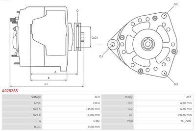 Alternator A0252SR