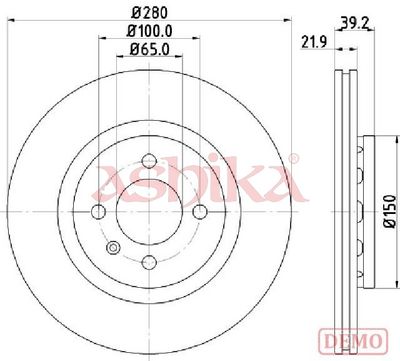 спирачен диск ASHIKA 60-00-0940C