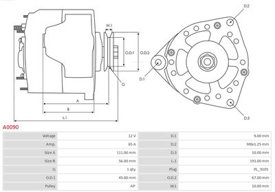 Alternator A0090