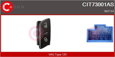 Выключатель, фиксатор двери CASCO CIT73001AS для VW JETTA