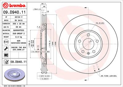 Bromsskiva BREMBO 09.D940.11