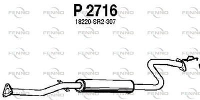 Средний глушитель выхлопных газов FENNO P2716 для HONDA CRX