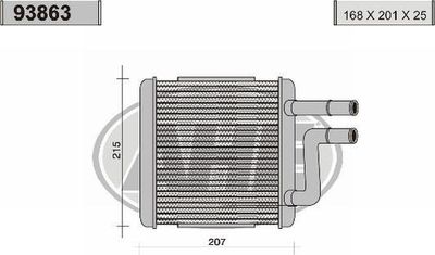 AHE 93863 Радиатор печки  для CHEVROLET REZZO (Шевроле Реззо)