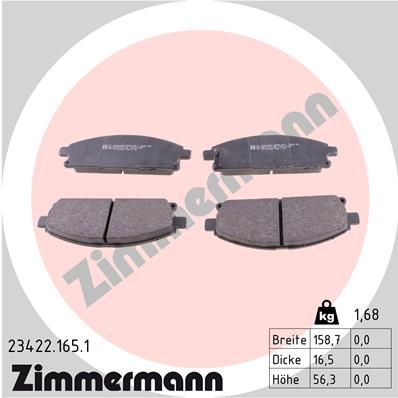 Комплект тормозных колодок, дисковый тормоз ZIMMERMANN 23422.165.1 для INFINITI QX4