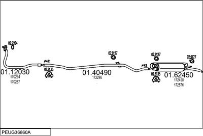 Układ wydechowy MTS PEUG36860A002338