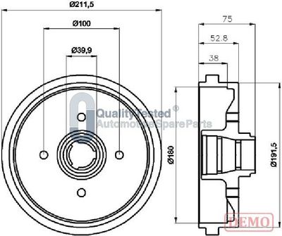 Brzdový buben JAPANPARTS TA0901JM