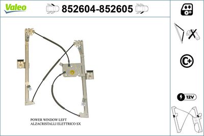 стъклоподемник VALEO 852604