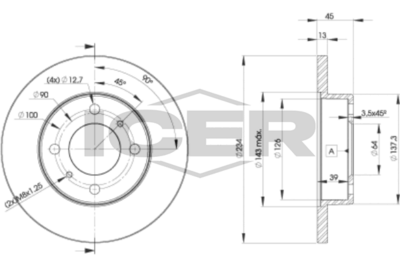 спирачен диск ICER 78BD9280-2