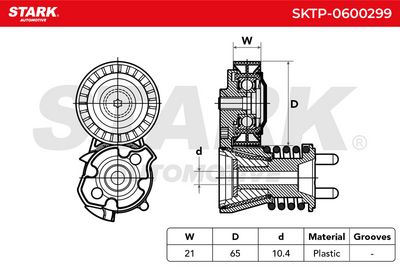 обтящна ролка, пистов ремък STARK SKTP-0600299