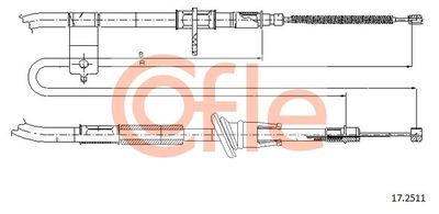 COFLE 92.17.2511 Трос ручного тормоза  для HYUNDAI S COUPE (Хендай С коупе)