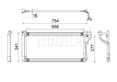 Конденсатор, кондиционер MAHLE AC 506 000S для HYUNDAI GRANDEUR