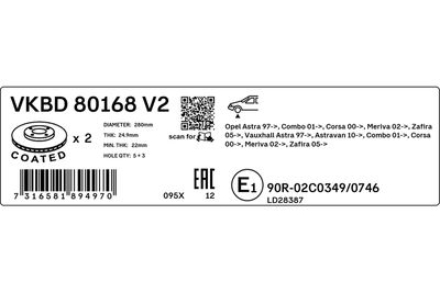 Brake Disc VKBD 80168 V2