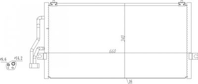 HART 619 521 Радиатор кондиционера для MITSUBISHI SPACE
