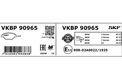 SET PLACUTE FRANA FRANA DISC SKF VKBP90965 2