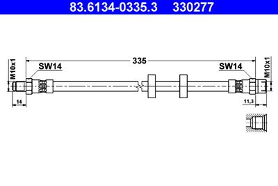 Тормозной шланг ATE 83.6134-0335.3 для VOLVO C70