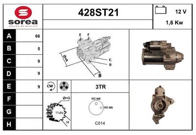 STARTCAR 428ST21 Стартер для BMW 4 купе (F32, F82) 420 i STARTCAR 428ST21 Стартер для BMW 4 купе (F32, F82) 420 i