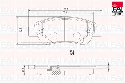 Sada brzdových destiček, kotoučová brzda FAI AutoParts BP107