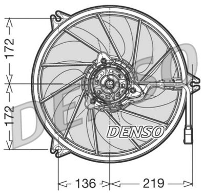 Вентилятор, охлаждение двигателя DENSO DER21006 для PEUGEOT 206