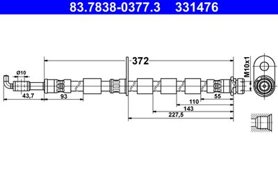 Тормозной шланг ATE 83.7838-0377.3 для FORD B-MAX