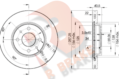 Тормозной диск R BRAKE 78RBD21650 для PEUGEOT BIPPER