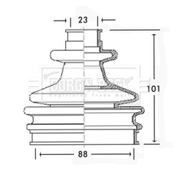 Bellow, drive shaft Borg & Beck BCB2201