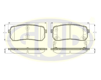 Комплект тормозных колодок, дисковый тормоз G.U.D. GBP880176 для HAVAL H8